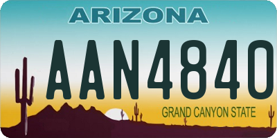 AZ license plate AAN4840
