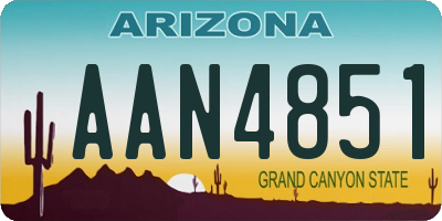 AZ license plate AAN4851