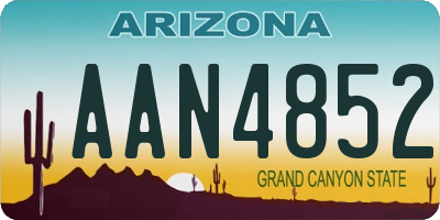 AZ license plate AAN4852