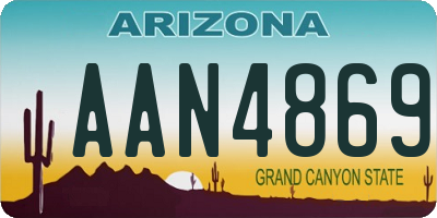 AZ license plate AAN4869