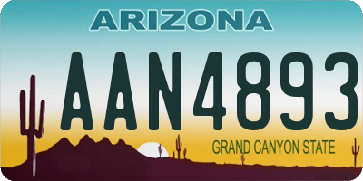 AZ license plate AAN4893