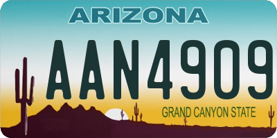 AZ license plate AAN4909