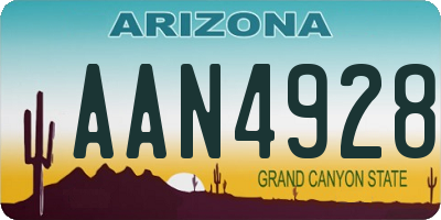AZ license plate AAN4928
