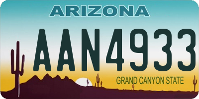 AZ license plate AAN4933
