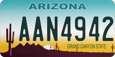 AZ license plate AAN4942