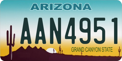 AZ license plate AAN4951