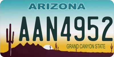 AZ license plate AAN4952