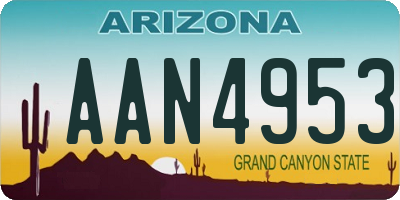 AZ license plate AAN4953