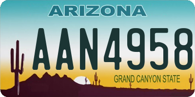 AZ license plate AAN4958