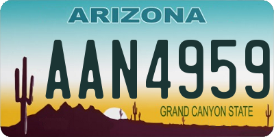 AZ license plate AAN4959
