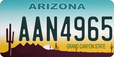 AZ license plate AAN4965