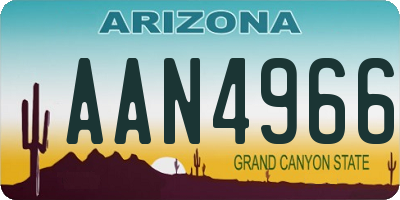 AZ license plate AAN4966