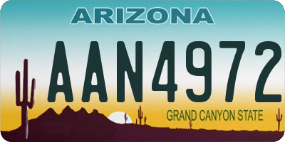 AZ license plate AAN4972