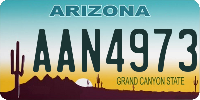 AZ license plate AAN4973