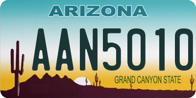 AZ license plate AAN5010