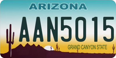 AZ license plate AAN5015