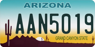 AZ license plate AAN5019