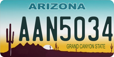AZ license plate AAN5034