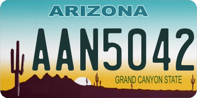 AZ license plate AAN5042