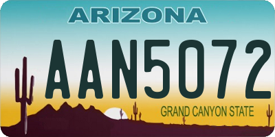 AZ license plate AAN5072