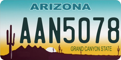 AZ license plate AAN5078