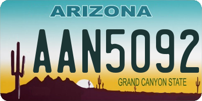 AZ license plate AAN5092