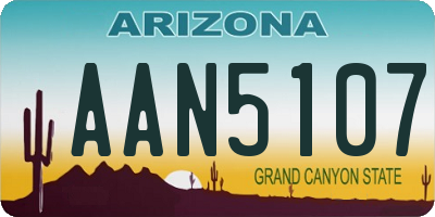 AZ license plate AAN5107