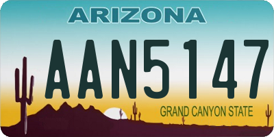 AZ license plate AAN5147