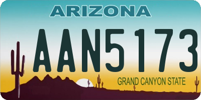 AZ license plate AAN5173