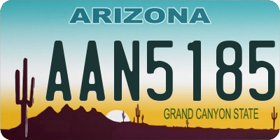 AZ license plate AAN5185