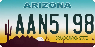 AZ license plate AAN5198