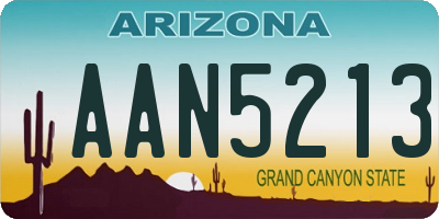 AZ license plate AAN5213