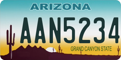 AZ license plate AAN5234