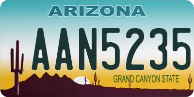 AZ license plate AAN5235