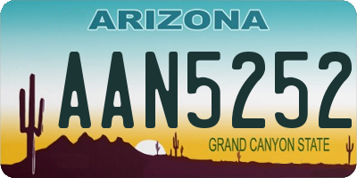 AZ license plate AAN5252