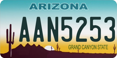 AZ license plate AAN5253