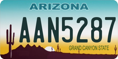 AZ license plate AAN5287