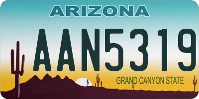 AZ license plate AAN5319