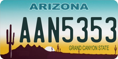 AZ license plate AAN5353