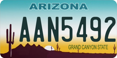 AZ license plate AAN5492