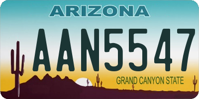 AZ license plate AAN5547