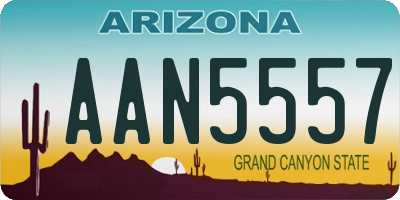 AZ license plate AAN5557