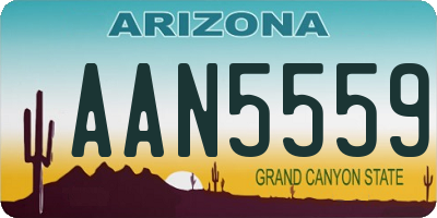 AZ license plate AAN5559