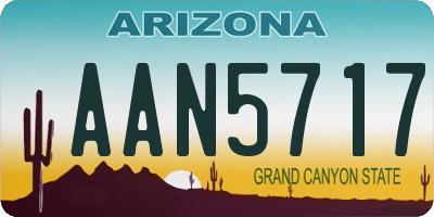 AZ license plate AAN5717