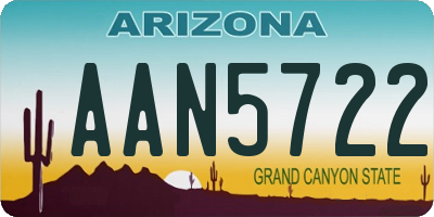 AZ license plate AAN5722