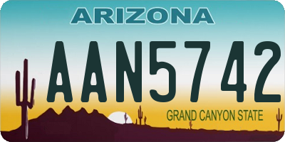 AZ license plate AAN5742