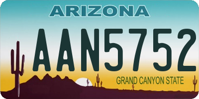 AZ license plate AAN5752