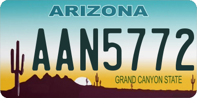 AZ license plate AAN5772