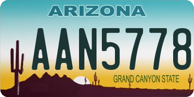 AZ license plate AAN5778