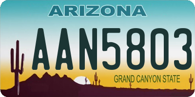 AZ license plate AAN5803